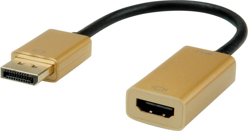 ROLINE GOLD 4K DP-HDMI Adapter, Actief, v1.2, DP Male - HDMI Female, Retail Blis