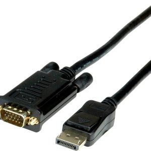 ROLINE DisplayPort VGA kabel, DP M – VGA M, zwart, 2 m ROLINE DisplayPort VGA kabel, DP M – VGA M, zwart, 2 m