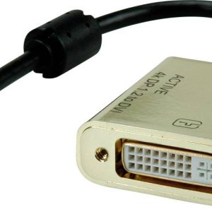 ROLINE GOLD 4K Mini DisplayPort/DVI Adapter, Actief, v1.2, Mini DP Male – DVI Female ROLINE GOLD 4K Mini DisplayPort/DVI Adapter, Actief, v1.2, Mini DP Male – DVI Female