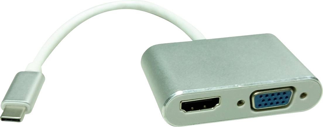 ROLINE Beeldscherm Adapter USB Type C - VGA + HDMI