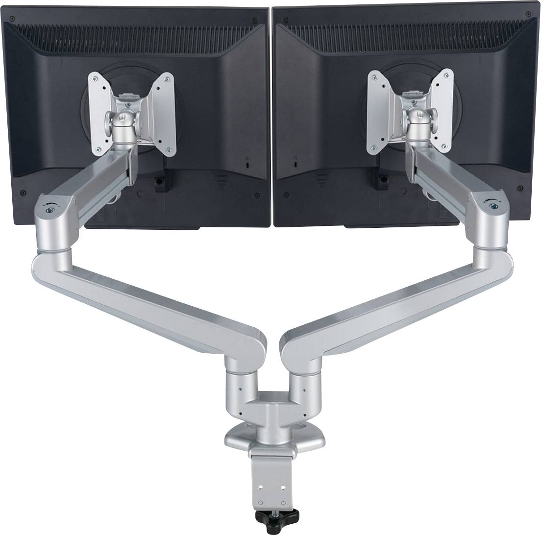 ROLINE LCD dubbele arm, tafelmontage, gasveer, 5 draaipunten