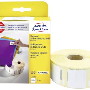 Avery-Zweckform AS0929120 Etiketten 25 x 25 mm Papier Wit 1000 stuk(s) Permanent hechtend Universele etiketten