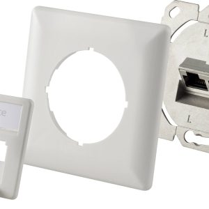 Renkforce Netwerkdoos Inbouw (in muur) Inzet met centraalstuk en frame CAT 6A 2 poorten Wit Renkforce Netwerkdoos Inbouw (in muur) Inzet met centraalstuk en frame CAT 6A 2 poorten Wit