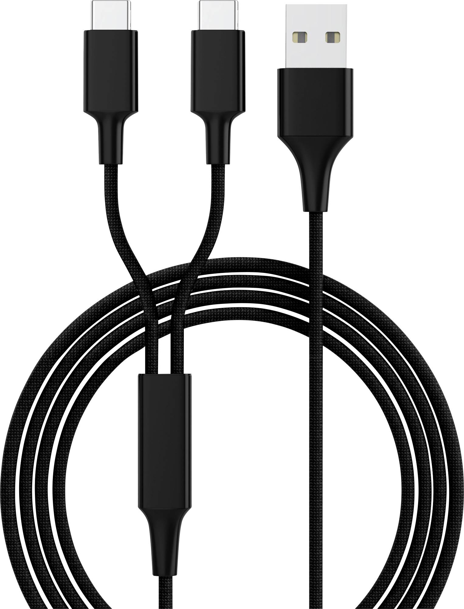 Smrter SMRTER_HYDRA_DUO_C_BK USB-laadkabel USB 2.0 USB-A stekker, USB-C stekker 1.20 m Zwart