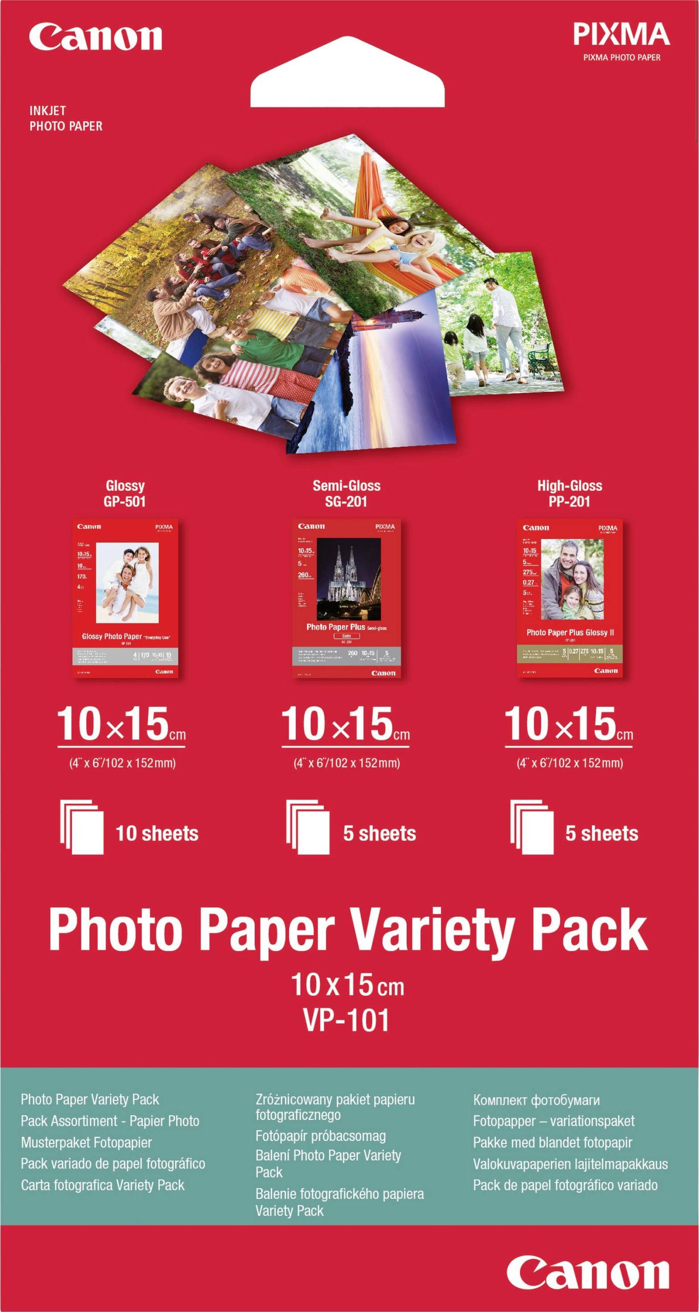 Canon VP-101 0775B078 Fotopapier 10 x 15 cm 20 vellen Glanzend, Zijdeglans