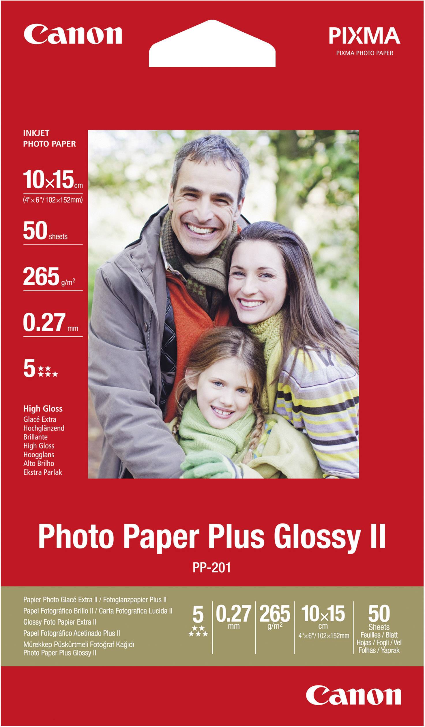 Canon PP-201 2311B070 Fotopapier 8.9 x 8.9 cm 265 g/m² 20 vellen Glanzend