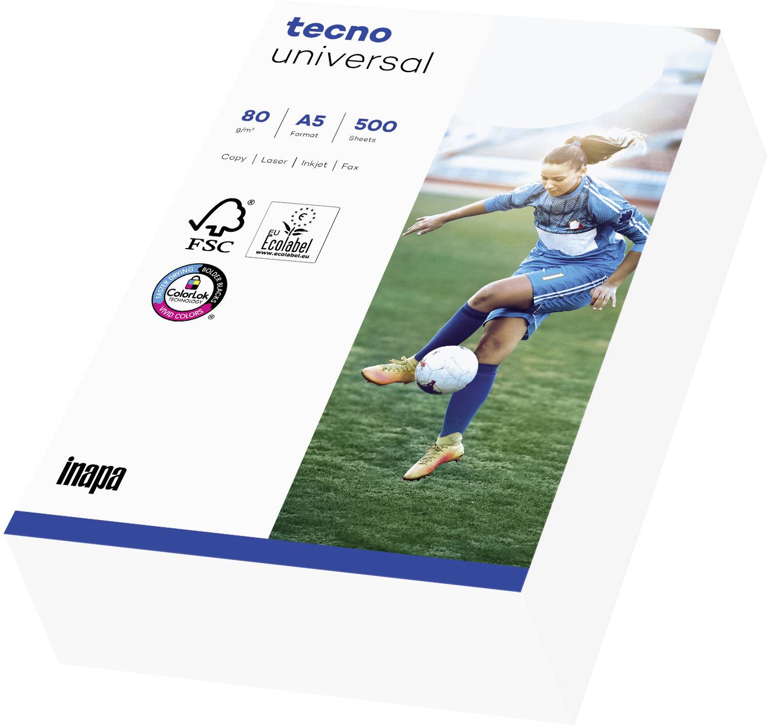 Inapa Tecno Universal 2100011541 Printpapier, kopieerpapier DIN A5 80 g/m² 500 vellen Wit