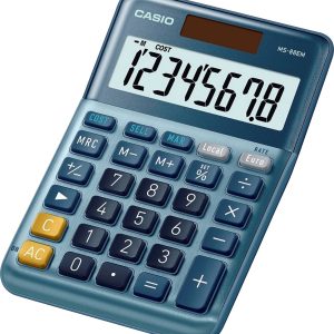 Casio MS-88EM Bureaurekenmachine Blauw Aantal displayposities: 8 werkt op zonne-energie (l x b x h) 101 x 149 x 28 mm