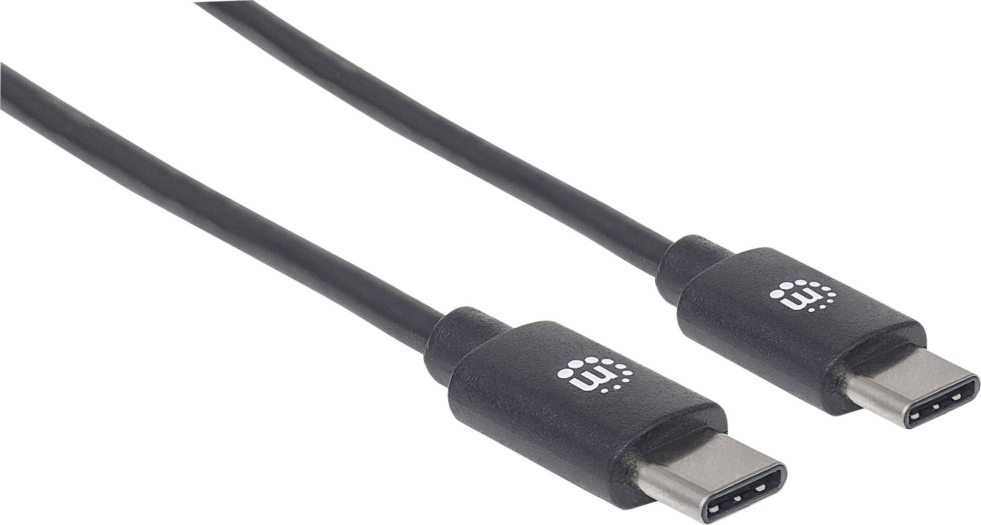 Manhattan 354882 USB-kabel USB 2.0 USB-C stekker 3.00 m Zwart