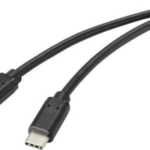 Renkforce USB-kabel USB 2.0 USB-C stekker 2.00 m Zwart Met anti-microbacterieel oppervlak RF-4716842