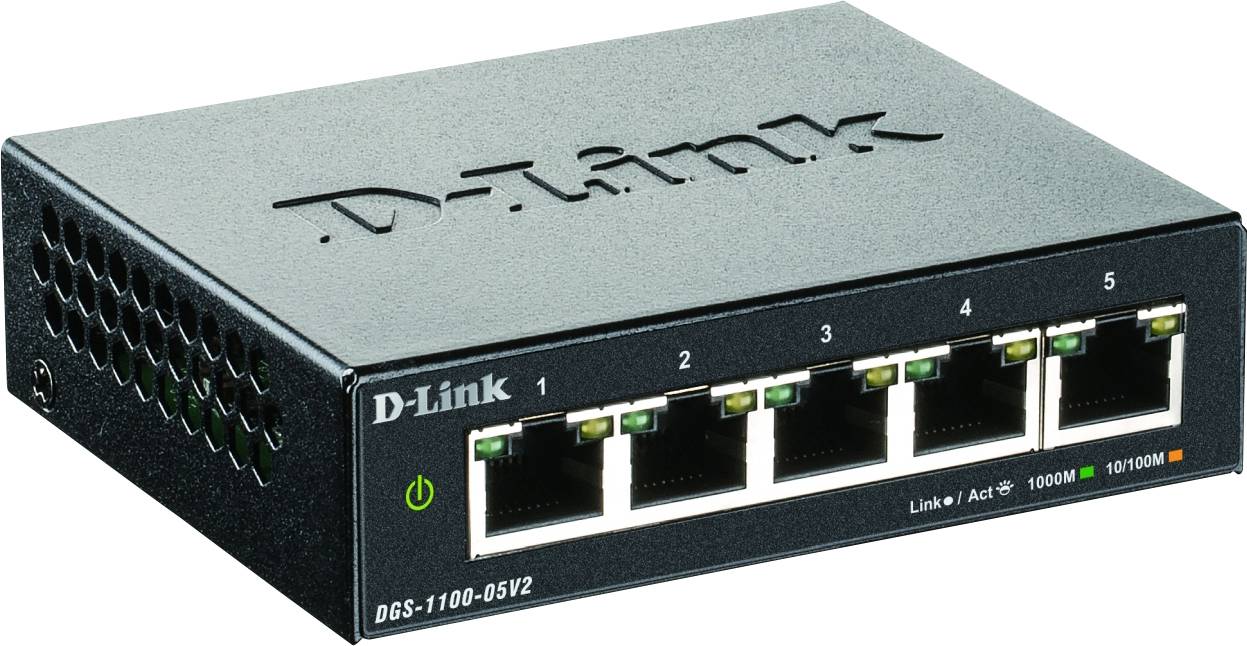 D-Link DGS-1100-05V2/E DGS-1100-05V2 Netwerk switch 5 poorten 1 GBit/s