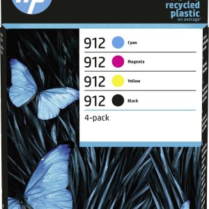 HP 912 Inktcartridge 4-pack Origineel Kleur 6ZC74AE Inkt HP 912 Inktcartridge 4-pack Origineel Kleur 6ZC74AE Inkt