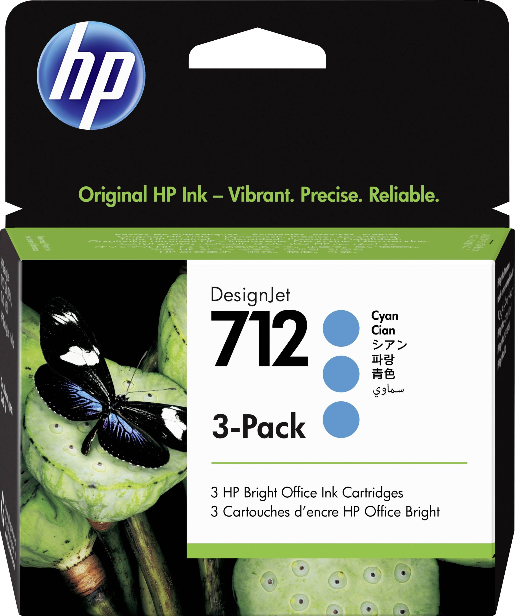 HP Inktcartridge 712 Origineel Triple Cyaan 3ED77A