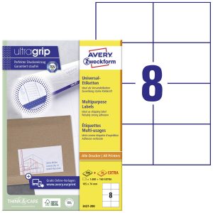Avery-Zweckform 3427-200 105 x 74 mm Papier Wit 1760 stuk(s) Permanent hechtend Universele etiketten 220 vel DIN A4