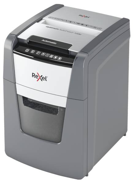 Rexel Optimum AutoFeed+ 100M Papierversnipperaar 100 vellen Micro cut 2 x 15 mm P-5 34 l Ook geschikt voor Paperclips, N