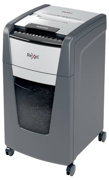 Rexel Optimum AutoFeed+ 300M Papierversnipperaar 300 vellen Micro cut 2 x 15 mm P-5 60 l Ook geschikt voor Paperclips, N