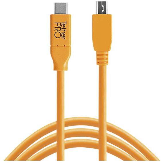 Tether Tools CUC2515-ORG USB-kabel USB 2.0 USB-C stekker, USB-micro-B stekker 4.60 m Oranje