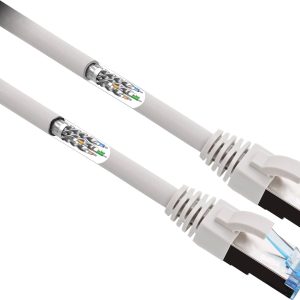 Renkforce RF-4732886 RJ45 Netwerkkabel, patchkabel CAT 6A S/FTP 2.00 m Grijs Zeer flexibel, Vergulde steekcontacten 1 st