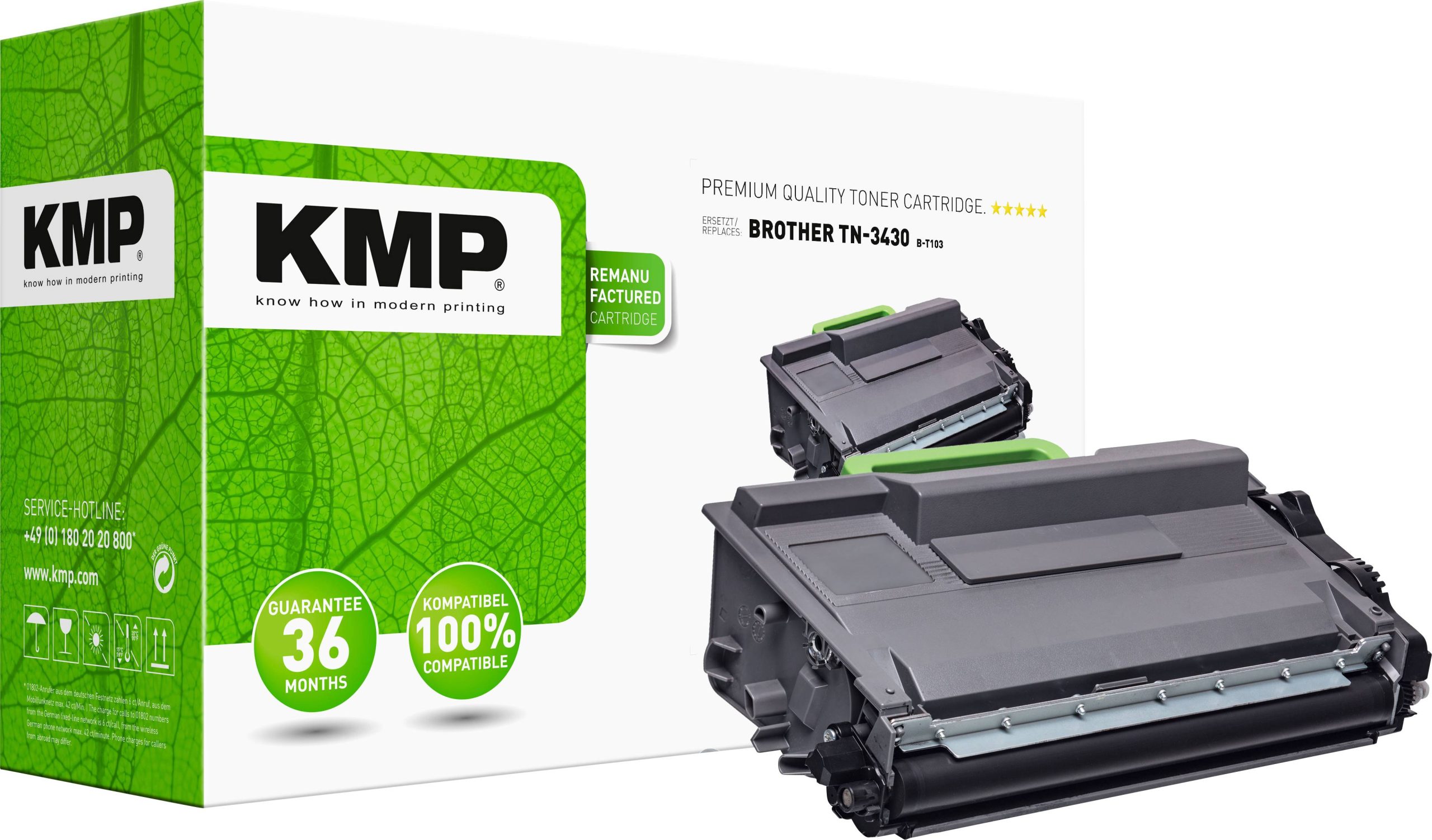 KMP Toner vervangt Brother Brother TN3430 Compatibel Zwart 3000 bladzijden B-T103 1263,2000