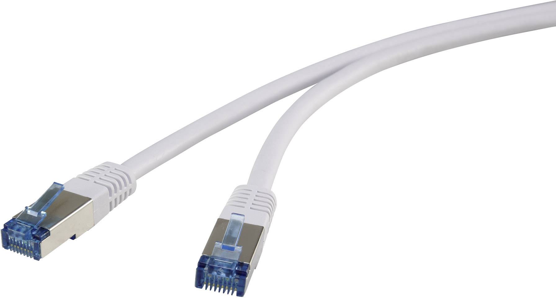 Renkforce RF-4737370 RJ45 Netwerkkabel, patchkabel CAT 6A S/FTP 3.00 m Grijs Zeer flexibel, Vergulde steekcontacten 1 st