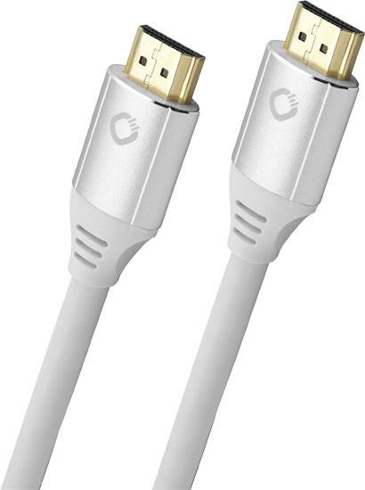 Oehlbach D1C92494 HDMI-kabel HDMI Aansluitkabel HDMI-A-stekker, HDMI-A-stekker 3.00 m Wit 8K UHD, Vergulde steekcontacte