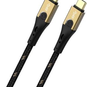 Oehlbach D1C9531 USB-kabel USB 3.2 Gen2 USB-C stekker, USB-C stekker 1.00 m Zwart/goud