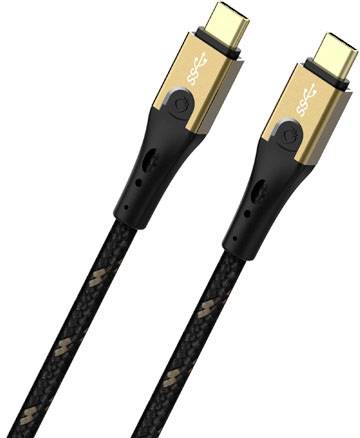 Oehlbach D1C9530 USB-kabel USB 3.2 Gen2 USB-C stekker, USB-C stekker 0.50 m Zwart/goud