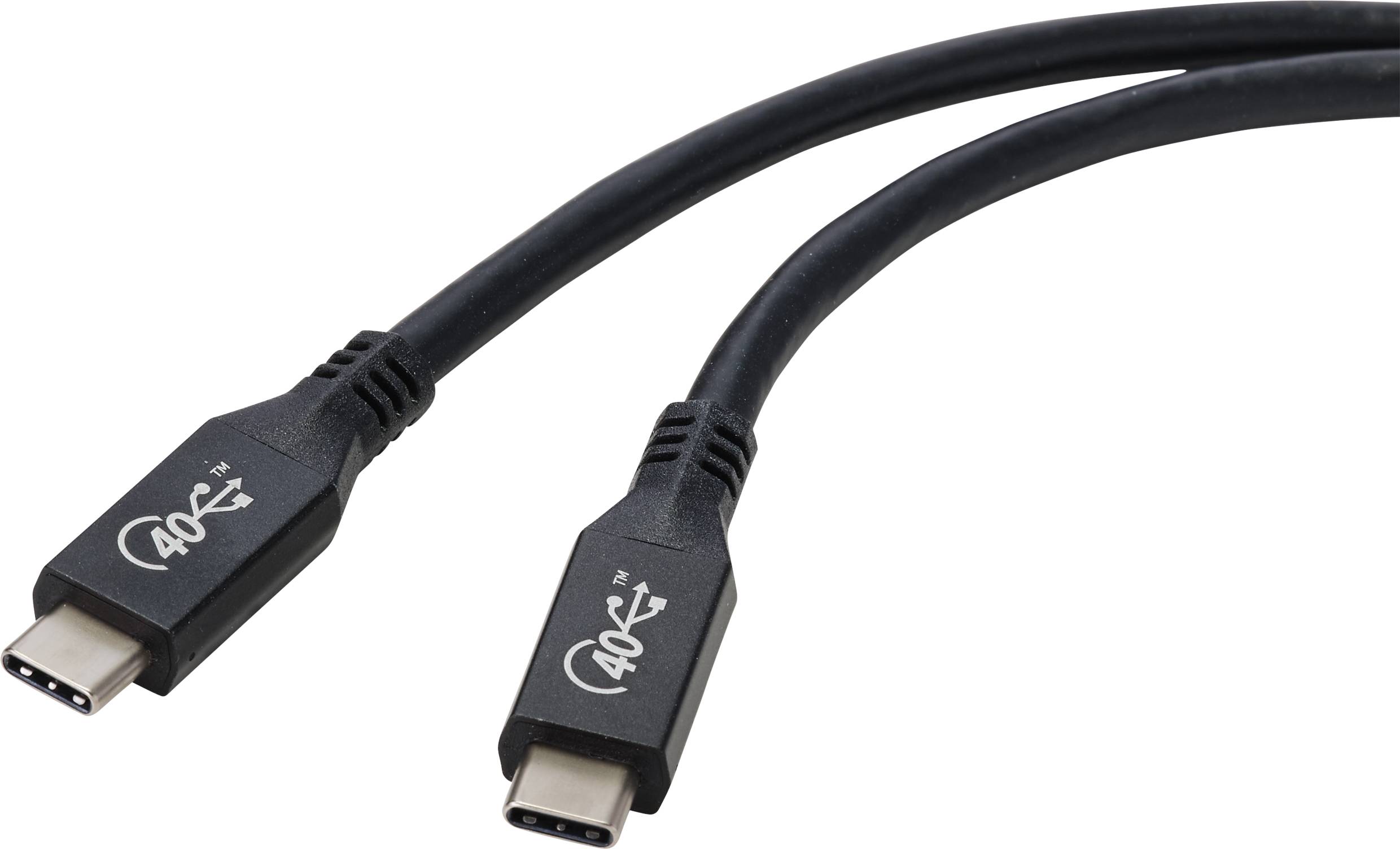 Renkforce RF-4870098 USB-kabel USB 4.0 USB-C 0.80 m Zwart Aluminium-stekker