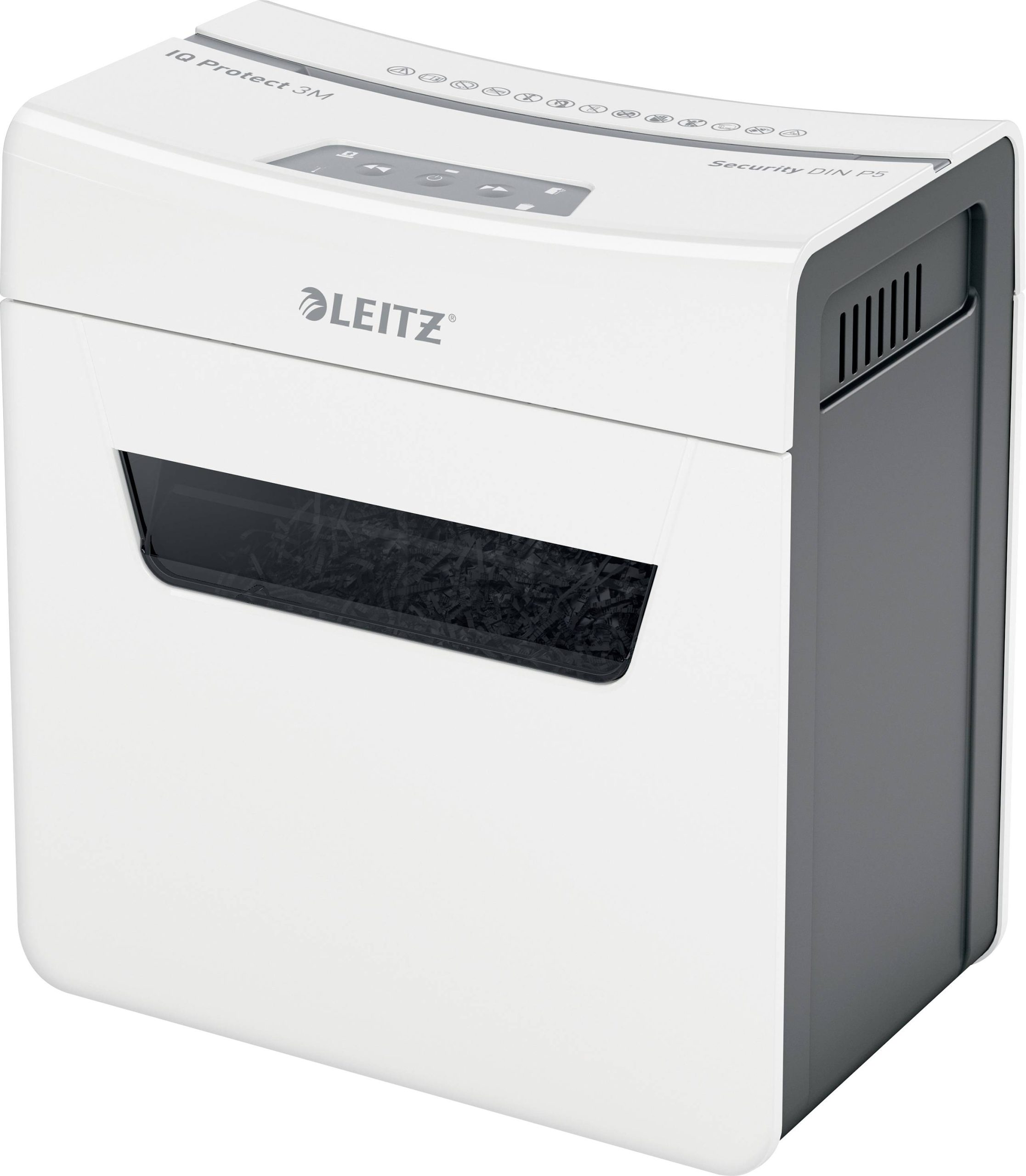 Leitz IQ 3M Protect Premium P5 Papierversnipperaar 3 vellen Micro cut 2 x 15 mm P-5 10 l Ook geschikt voor Nietjes, Pape