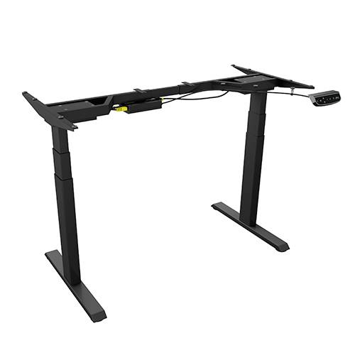 ICY BOX Zit-sta-bureauframe Elektrisch in hoogte verstelbaar Hoogte: 62 tot 1.28 m (b x h x d) 104.7 x 66 x 30 cm Zwart