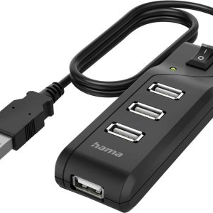 Hama 00200118 USB-hub 4 poorten USB-A USB 2.0 480 MBit/s Zwart Hama 00200118 USB-hub 4 poorten USB-A USB 2.0 480 MBit/s Zwart