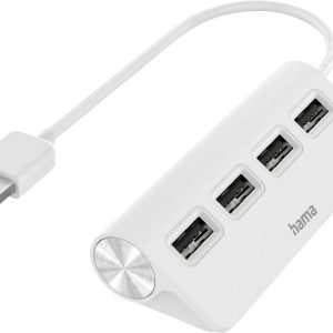 Hama 00200120 USB-hub 4 poorten USB-A USB 2.0 480 MBit/s Wit Hama 00200120 USB-hub 4 poorten USB-A USB 2.0 480 MBit/s Wit