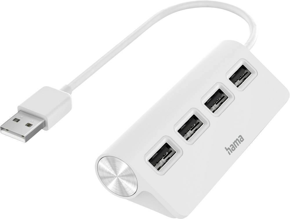 Hama 00200120 USB-hub 4 poorten USB-A USB 2.0 480 MBit/s Wit