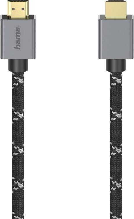 Hama 00200504 HDMI-kabel HDMI Aansluitkabel HDMI-A-stekker, HDMI-A-stekker 2.00 m Grijs, Zwart 8K UHD