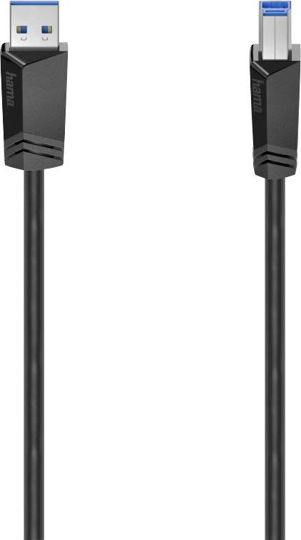 Hama 00200625 USB-kabel USB 3.2 Gen1 USB-A stekker, USB-B stekker 1.50 m Zwart