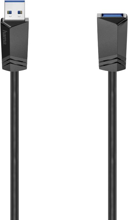 Hama 00200628 USB-kabel USB 3.2 Gen1 USB-A stekker, USB-A bus 1.50 m Zwart