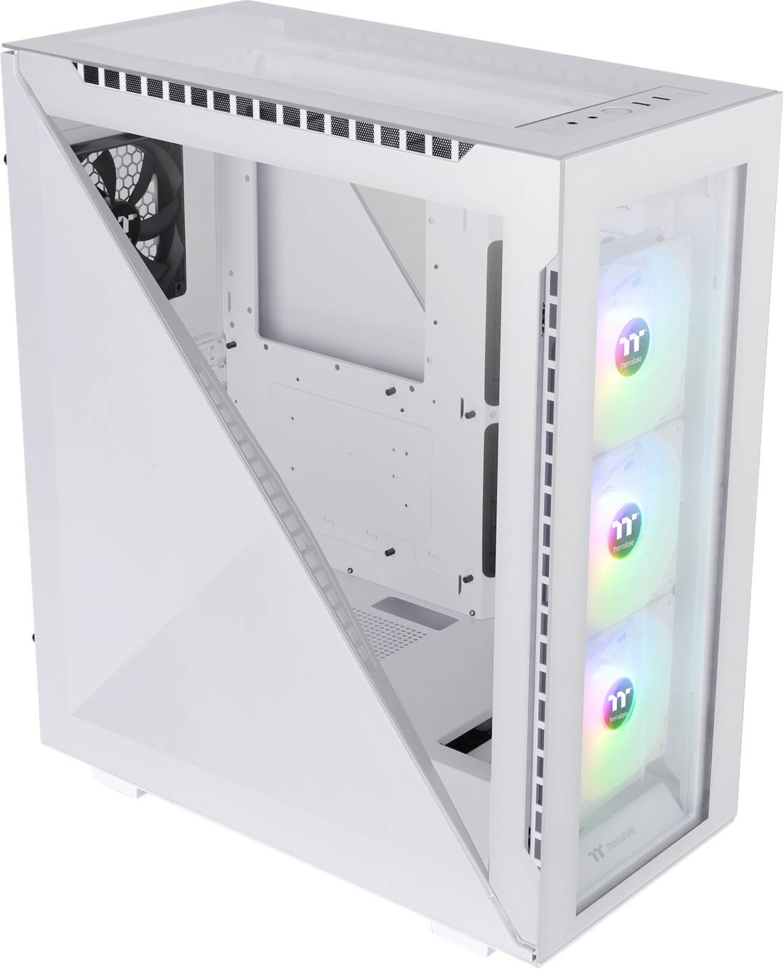 Thermaltake Divider 500 TG Snow ARGB White Midi-tower PC-behuizing Wit 3 voorgeïnstalleerde LED-ventilators, 1 voorgeïns