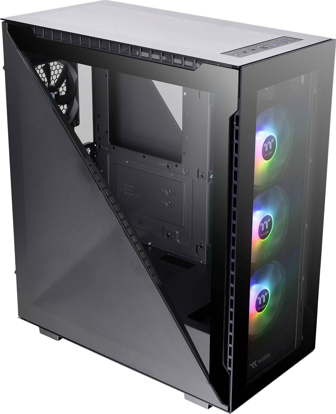 Thermaltake Divider 500 TG ARGB Midi-tower PC-behuizing Zwart 3 voorgeïnstalleerde LED-ventilators, 1 voorgeïnstalleerde