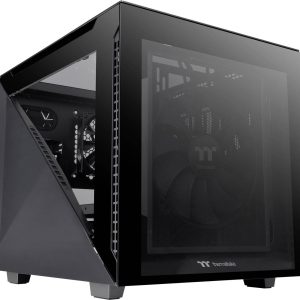 Thermaltake Divider 200 TG Black Micro-tower PC-behuizing Zwart 2 voorgeïnstalleerde ventilators, Zijvenster, Stoffilter