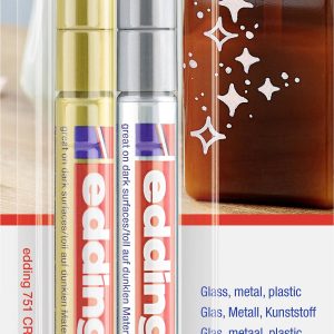 Edding 751 4-751-2-1-53-54 Lakmarker Goud, Zilver 1 mm, 2 mm Edding 751 4-751-2-1-53-54 Lakmarker Goud, Zilver 1 mm, 2 mm