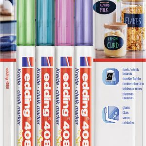 Edding 4085 Krijtmarker Blauw (metallic), Groen (metallic), Roze (metallic), Violet metallic 1 mm, 2 mm Edding 4085 Krijtmarker Blauw (metallic), Groen (metallic), Roze (metallic), Violet metallic 1 mm, 2 mm