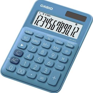 Casio MS-20UC-BU Bureaurekenmachine Blauw Aantal displayposities: 12 werkt op zonne-energie, werkt op batterijen (b x h