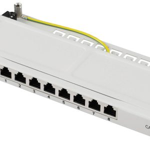 Renkforce RF-4996630 8 poorten Patchpaneel 254 mm (10″) CAT 6A 0.5 HE Grijs Ingericht Renkforce RF-4996630 8 poorten Patchpaneel 254 mm (10″) CAT 6A 0.5 HE Grijs Ingericht