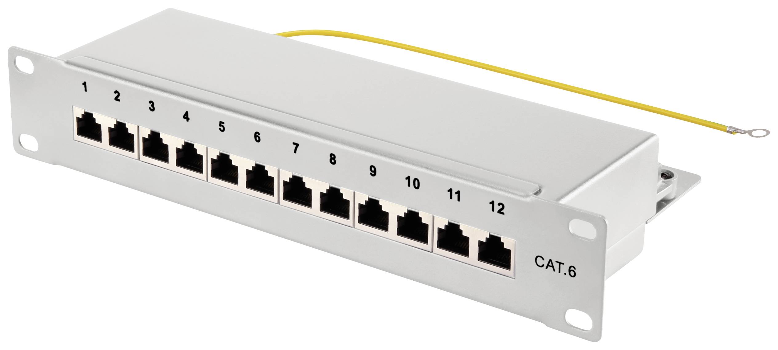 Renkforce RF-4996632 12 poorten Patchpaneel 254 mm (10") CAT 6 1 HE Grijs Ingericht