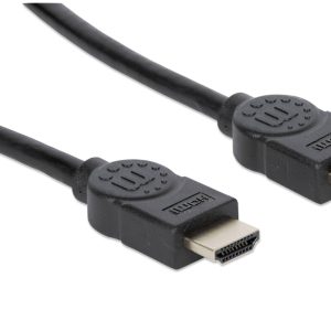 Manhattan 354837 HDMI-kabel HDMI Aansluitkabel HDMI-A-stekker, HDMI-A-stekker 1.00 m Zwart 4K UHD, Audio Return Channel