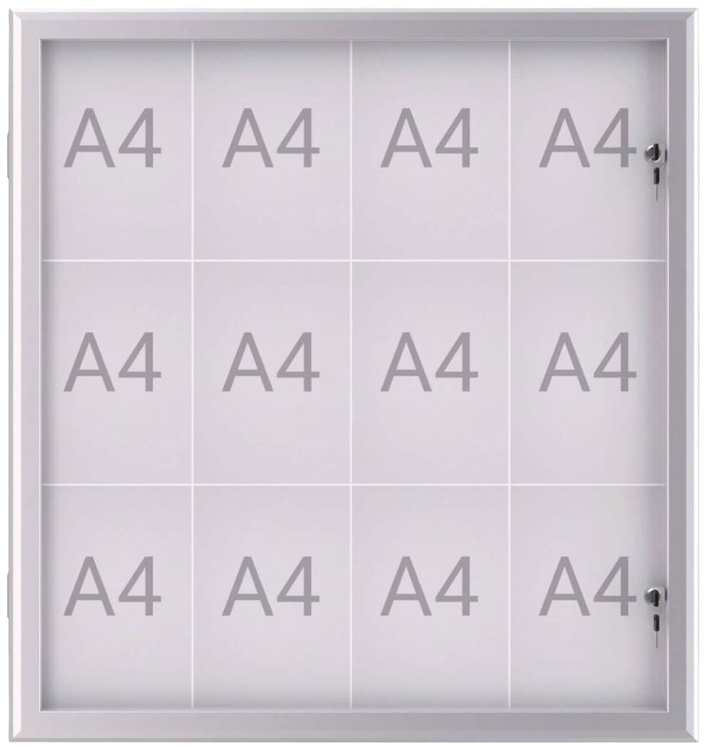 Maul Wissellijst MAULexcite Voor papierformaat: 12 x DIN A4 Tegen regen beschermde buitenruimte 6654208 Aluminium Zilver