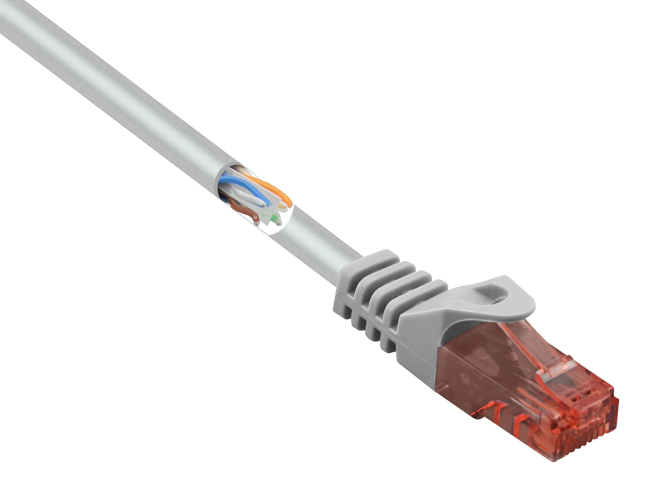 Renkforce RF-5043810 RJ45 Netwerkkabel, patchkabel CAT 6 U/UTP 10.00 m Grijs Snagless, Halogeenvrij 1 stuk(s)