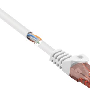 Renkforce RF-5043884 RJ45 Netwerkkabel, patchkabel CAT 6 U/UTP 2.00 m Wit Snagless, Halogeenvrij 1 stuk(s)