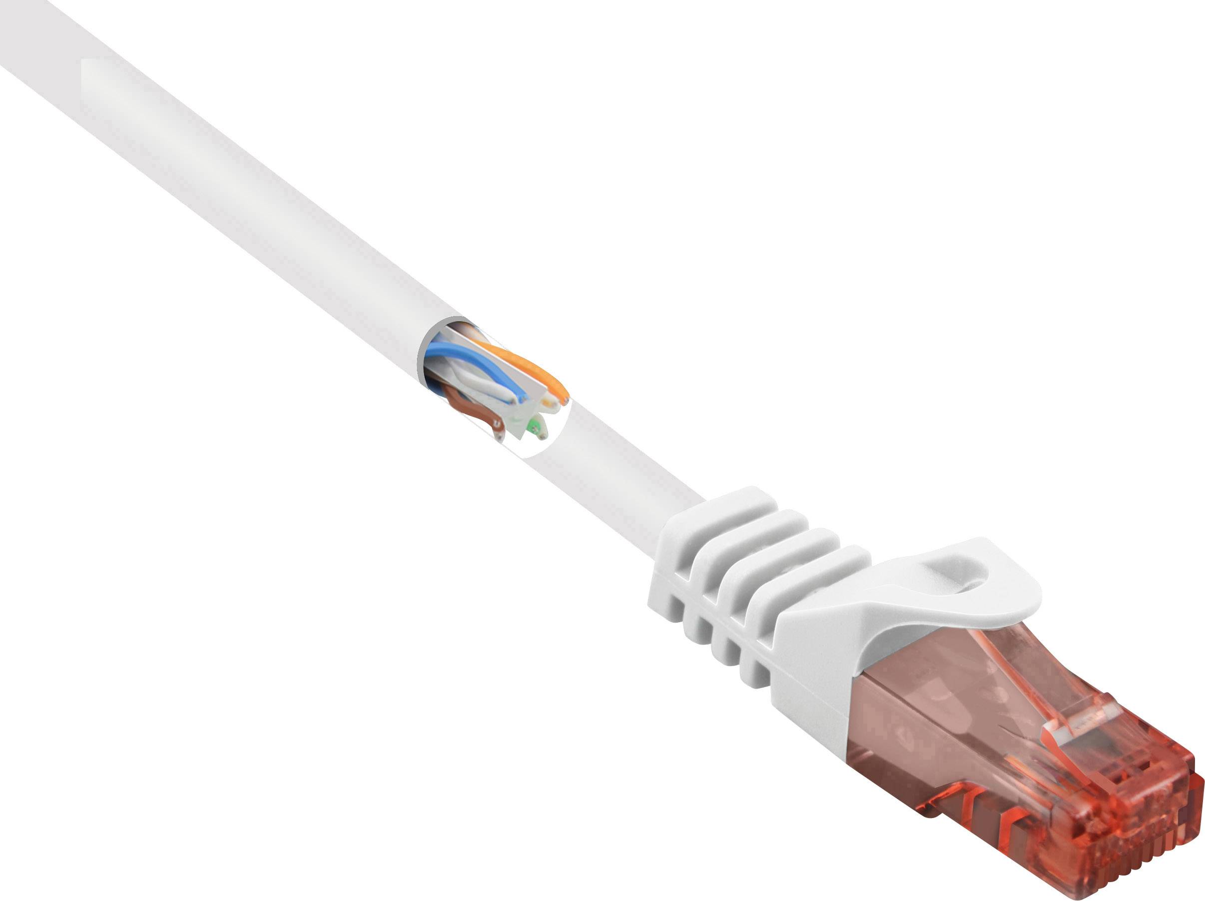 Renkforce RF-5043884 RJ45 Netwerkkabel, patchkabel CAT 6 U/UTP 2.00 m Wit Snagless, Halogeenvrij 1 stuk(s)