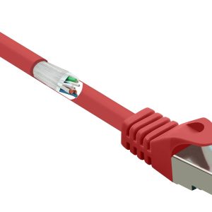 Renkforce RF-5043976 RJ45 Netwerkkabel, patchkabel CAT 6A S/FTP 0.15 m Rood Vlambestendig 1 stuk(s)